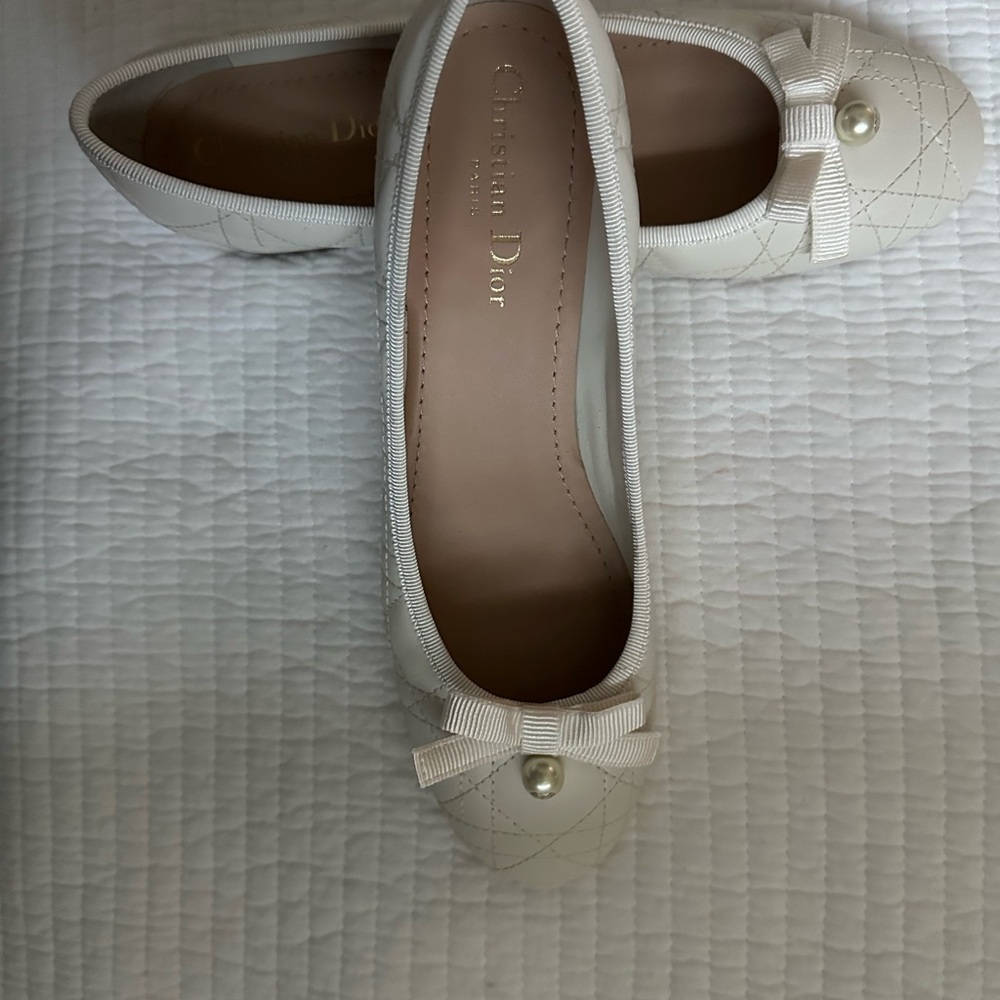 Dior Women's Cream Ballet Flats